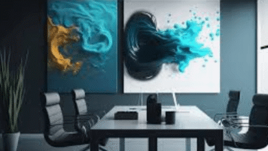 Professional Office Art Abstract Textured Paintings for Modern Workspaces