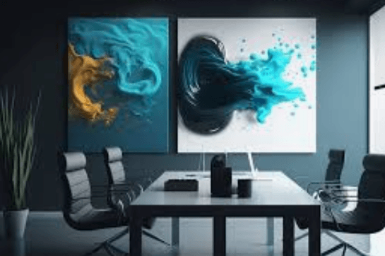 Professional Office Art Abstract Textured Paintings for Modern Workspaces